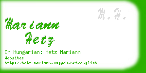 mariann hetz business card